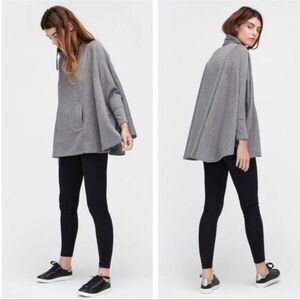 Ugg XS/S Double Knit Fleece Poncho Sweater Top Pichot Gray Cape